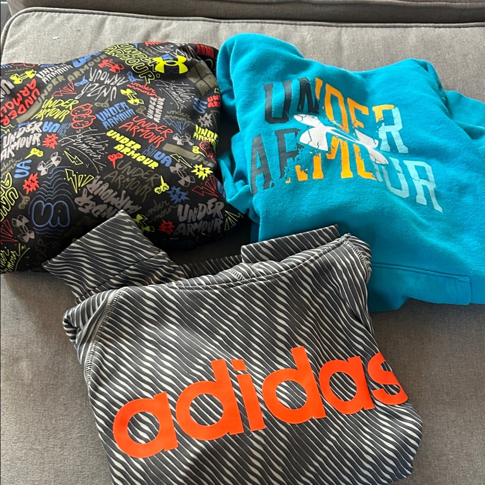 3 pack Under Armour/ Adidas Kids Sweatshirt - Black and Blue